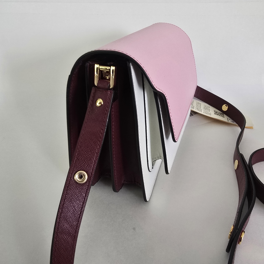 Marni Trunk Medium Crossbody Bag Pink White - Picture 2 of 11